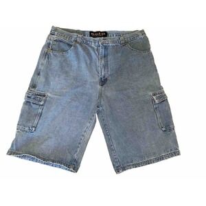 Vtg . Reliq Industries Denim Cargo Shorts Men's Size 40"waist